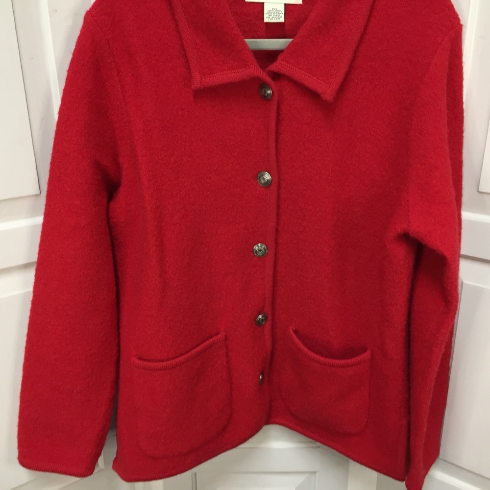 Appleseed's Red Wool Button Down Jacket - image 5